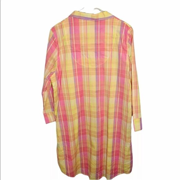 Chaps XL Beautiful Colorful Collared Plaid Sleep Pajama Shirt - Picture 2 of 6